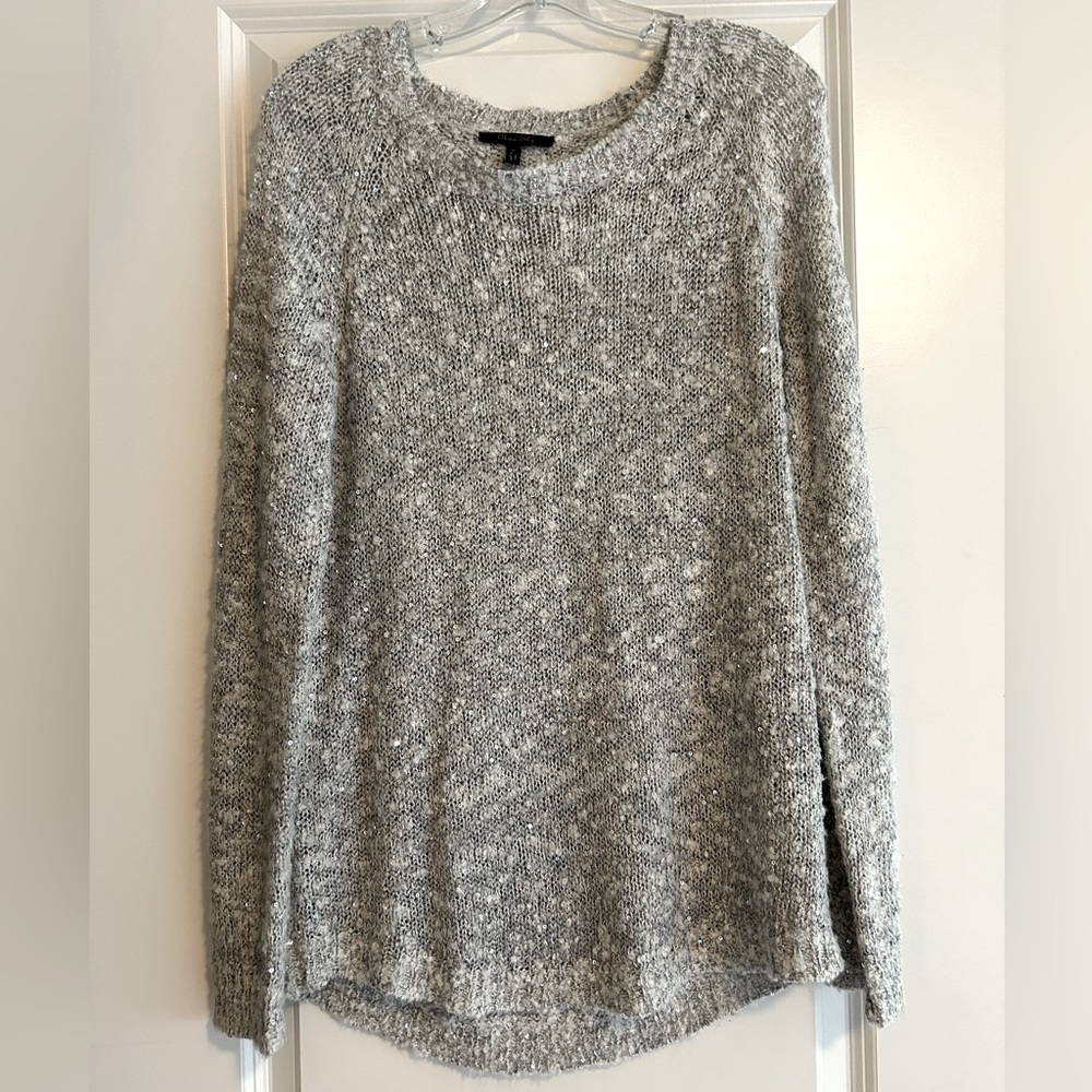 Sparkly gray long sleeve sweater